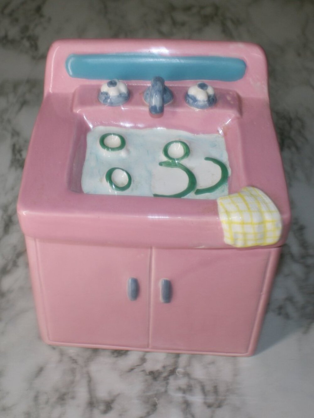 VINTAGE FITZ & FLOYD Cookie Jar 50's Kitchen Sink Collectible Retro Kitchen 1994